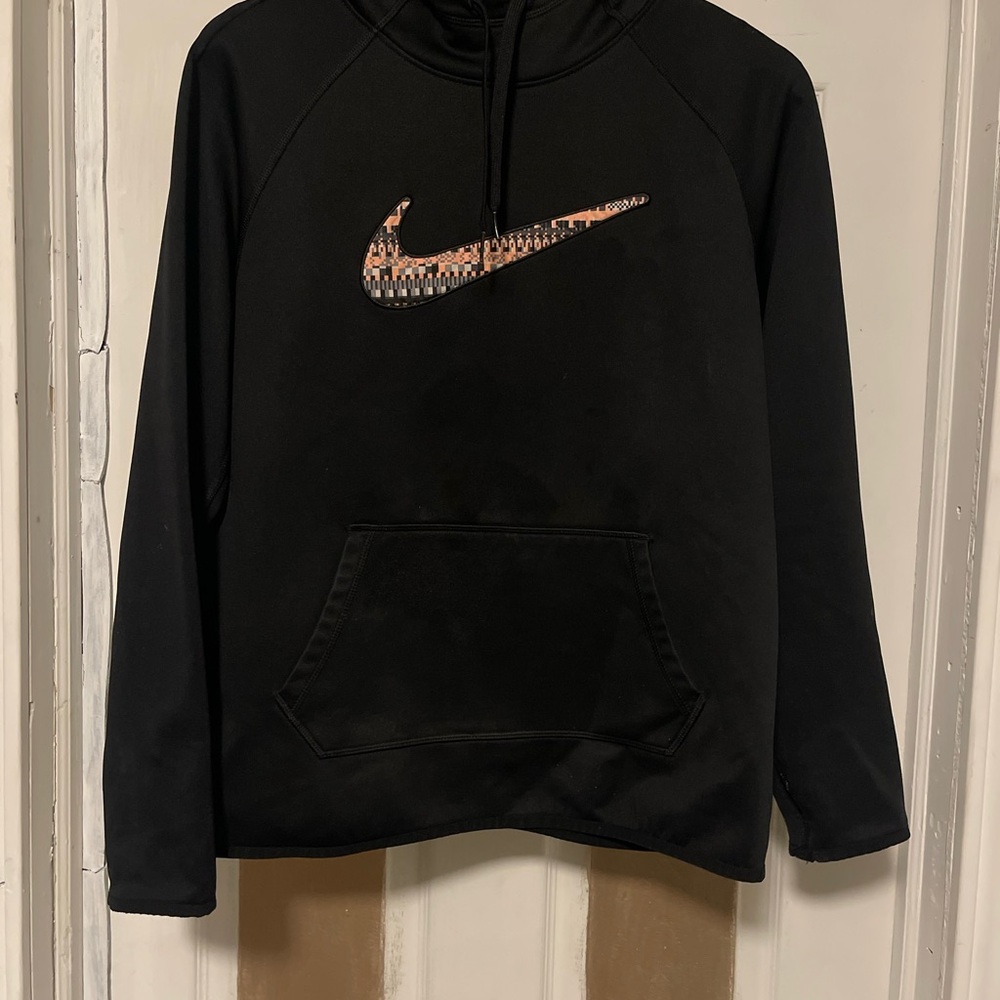 Nike Black Therma-Fit Hoodie with White Swoosh